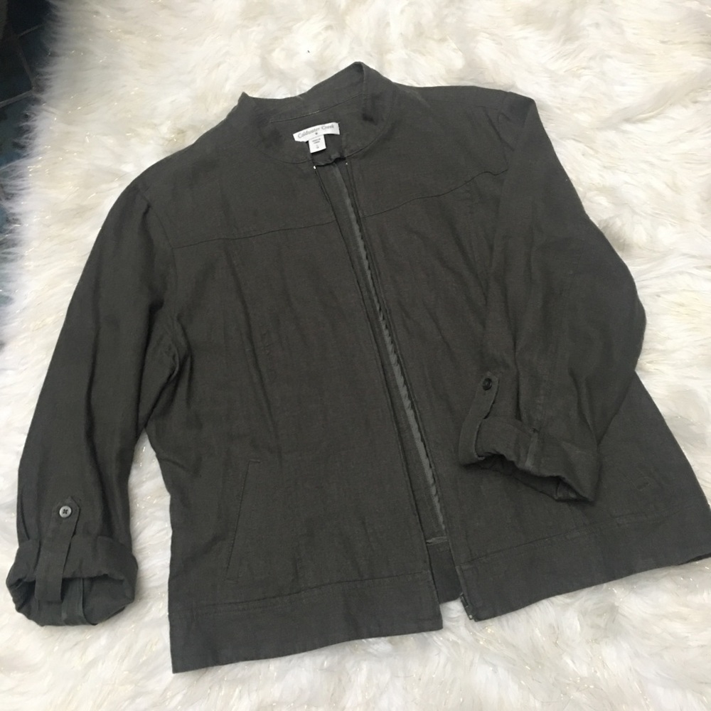 Coldwater Creek khaki green jacket size 14/L